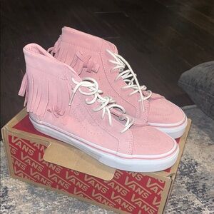 Vans Women's Pink Fringe High-Tops